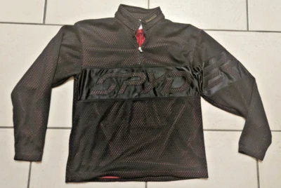 Pulôver Spyder malha preta com forro vermelho logotipo costurado 1/4 zíper manga longa M - Imagem 1 de 4