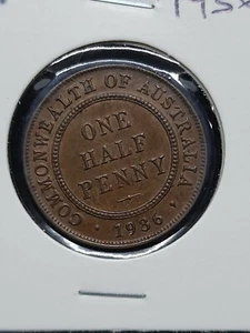 Australian 1936 HALF PENNY UNC - Picture 1 of 4