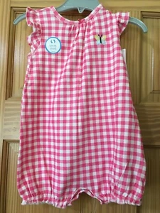 NWT Carter's Checkers Frog Baby Girl Romper Pink White Infant many sizes - Picture 1 of 2