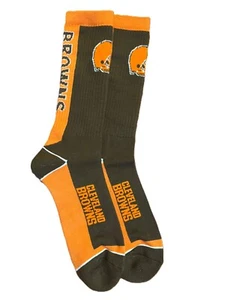 NFL Cleveland Browns MVP Crew Socks With Browns Logo Size LARGE - Picture 1 of 1
