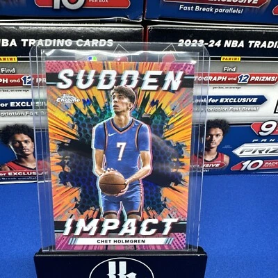 2024 Topps Chrome Blue Basketball Refractor Sudden Impact Chet Holmgren #SI-23 - Image 1 of 2