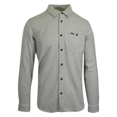 Camisa gris claro O'Neill para hombre Redmond franela elástica lisa manga larga (S22) Foto 1 de 4