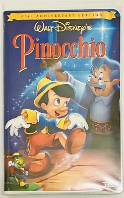 Pinocchio VHS 1999 Clam Shell Gold Collection 60th Anniversary Edition Very Good Foto 1 de 4