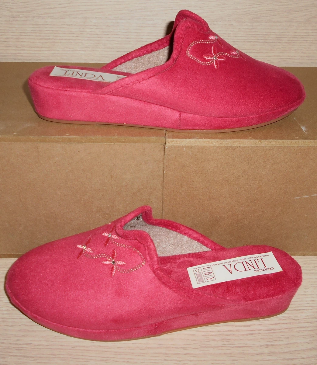 Pantofole Per Donna In Pelle Rosa - Foto 6