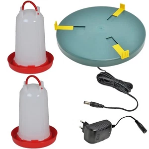 SET: Tränkenwärmer 2x 6L Geflügeltränke Wärmeplatte Heizplatte Geflügel Tränke - Bild 1 von 4