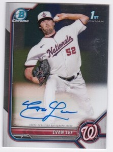 2022 Bowman Chrome Evan Lee Washington Nationals Autograph Auto Card