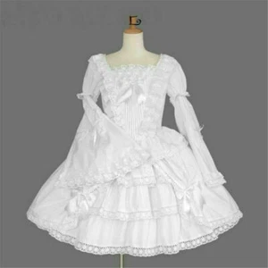 Lolita Maid White Dress Cosplay Costume Custom Made g}hh - Picture 1 of 5