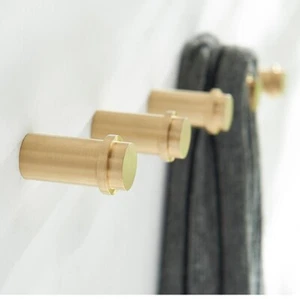 Solid Brass Wall Mounted Hook Gold Coat Hat Towel Key Hanger Hooks Heavy Duty - Picture 1 of 8