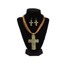 Blazin Roxx® Ladies Thin Rope Strands Cross Patina Necklace Set 30945