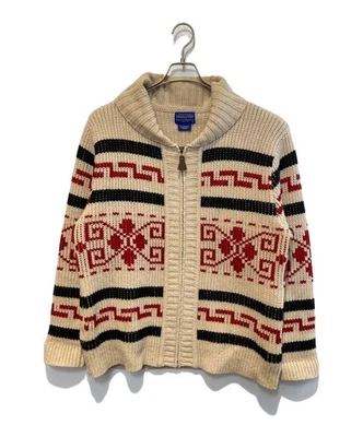 PENDLETON Shawl collar knit zip cardigan Size: L Ivory Men - Image 1 of 4