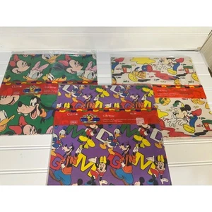3 Papel de envolver Mickey's Stuff niños pintura verde púrpura Goofy Minnie de colección - Imagen 1 de 5