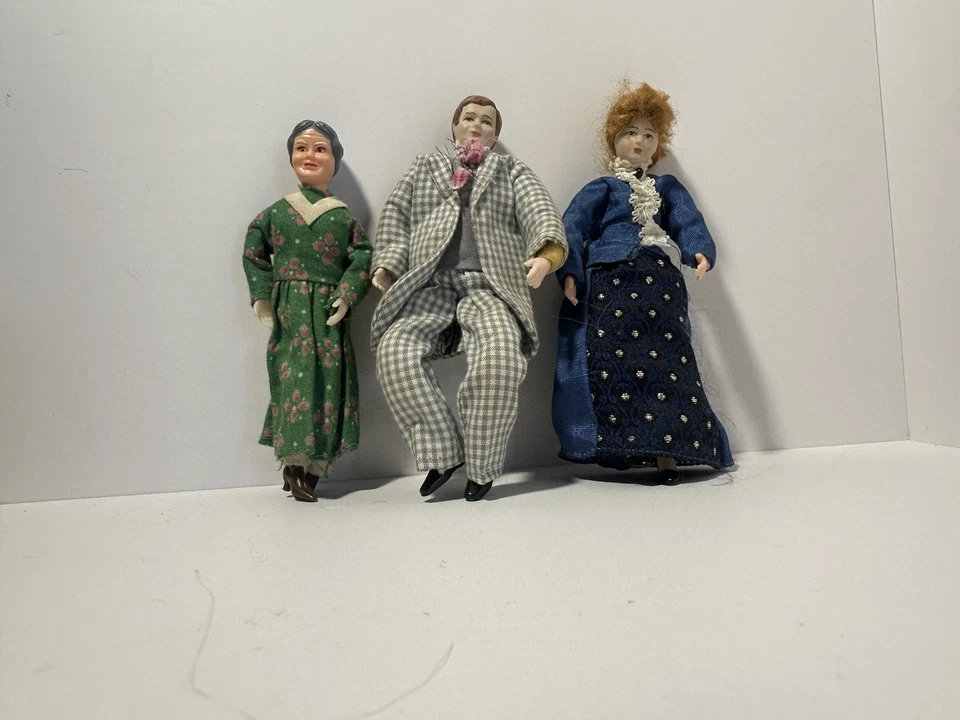Vintage Dollhouse Dolls -Victorian Style - Image 1 of 1
