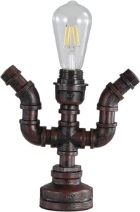 Vintage Tischlampe E26 Edison Fassung Unikat Rustikal Steampunk Steam Punk - Rost - Bild 1 von 8