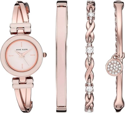 Reloj brazalete para mujer Anne Klein y cristal premium acentuado oro rosa/rosa  Foto 1 de 4