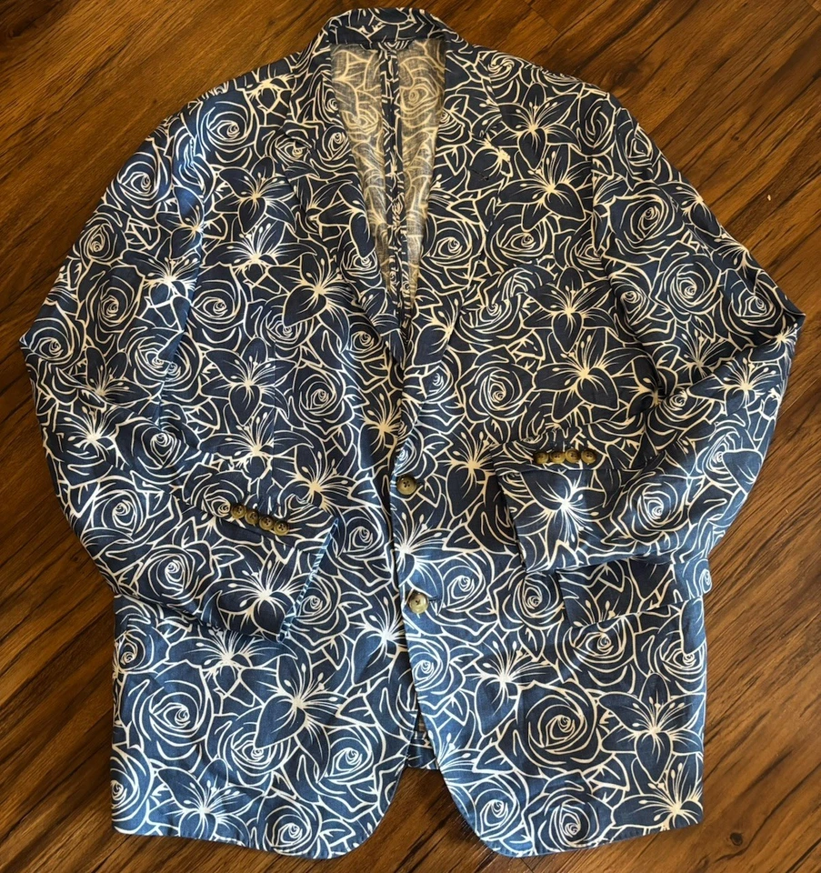 Blazer RARO Vineyard Vines Para Hombres 46R 145th Kentucky Derby Chaqueta de Lino Línea Rosa Foto 1 de 4