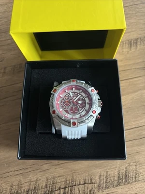 Banda de silicona Invicta Bolt 52 mm rojo blanco acero nueva en caja nunca usada Bc202509 Foto 1 de 4
