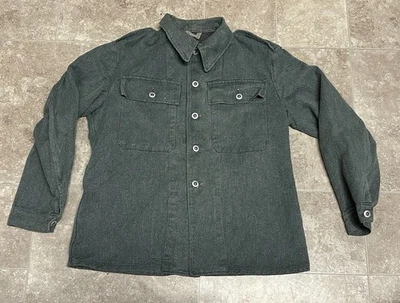 Швейцарская армия серый джинсовой ткани усталость куртка, рабочая куртка, металлические пуговицы 1960-х размер 50 - Изображение 1 из 4