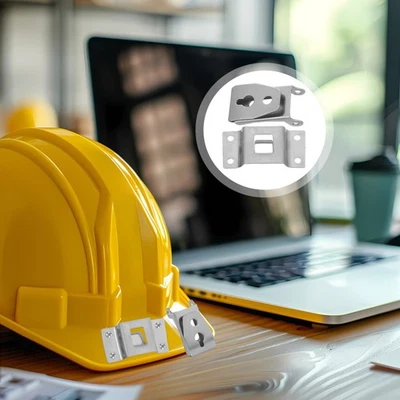 1 Set Hard Hat Headlamp Holder Clips - Stainless Steel Light Bracket - - Image 1 of 4