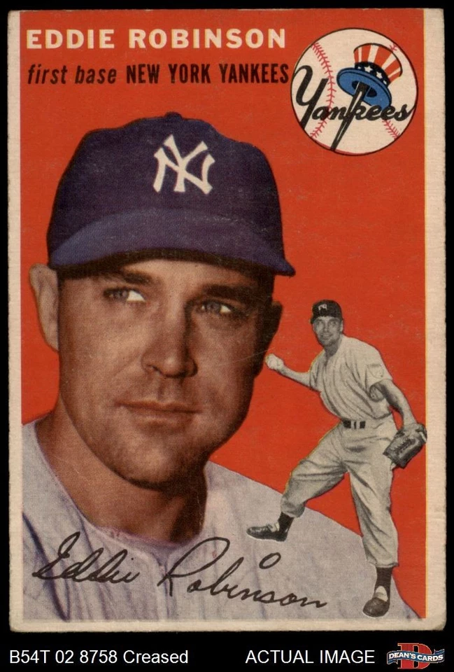 1954 Topps #62 Eddie Robinson Yankees 2 - GOOD - Image 1 of 1