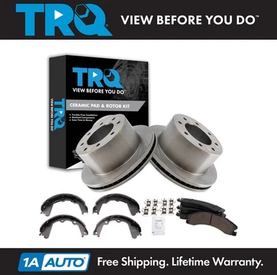 Kit de pastillas de freno trasero y rotor TRQ para Chevrolet Silverado 3500 HD GMC Sierra 13-17 Foto 1 de 4