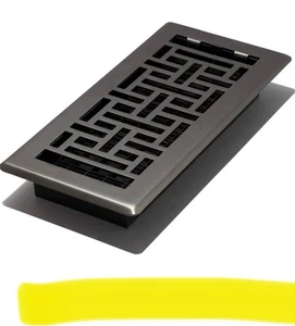 Griglie decorative AJH410-GM Registro orientale da pavimento, 4x10 pollici, metallo pistola - Foto 1 di 8