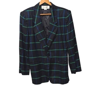 Vintage Jones New York adretter blau grün karierter Blazer Shorts Set Damengröße 12 - Bild 1 von 10