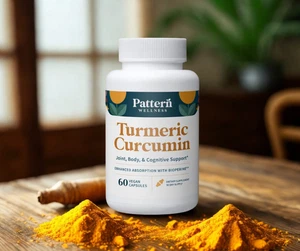 Turmeric Curcumin 1300mg – 95% Curcuminoids + Bioperine – 60 Caps - Picture 1 of 2