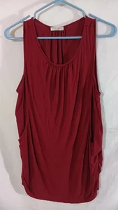 Ekouaer Tanktop geraffte Seiten weinrot Damen Medium - Bild 1 von 9