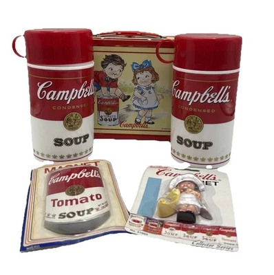 Campbell’s Soup Vintage Collectibles Lunch Box, Thermos (2), Magnets (2) (M) - Image 1 of 4