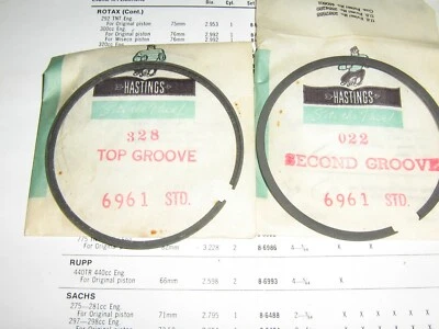 SACHS SA340 SS 336CC PISTON top L-ring +bottom FOR 75.50 STD BORE set hastings - Image 1 of 2