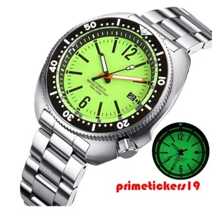 44mm NH35 Automatic Stainless Steel Men Watch Sapphire Full Lume Dial Black Date - Picture 1 of 9