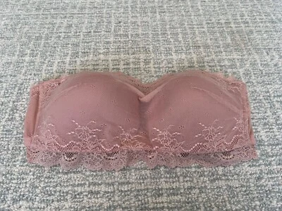 Sujetador Spanx Undie-Tectable Bandeau Talla XL Sin Tirantes Encaje Cubierta De Colección Rosa Foto 1 de 4
