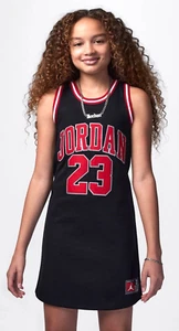 NEW Jordan Flight 23 Stitched Black Red Basketball Jersey Dress Girl's M 10-12 - Picture 1 of 9