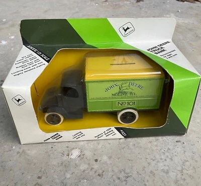 ERTL 1:25 Scale Mack Bulldog John Deere Delivery Van Truck Bank - Image 1 of 2