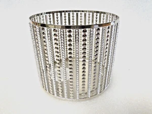 Bath & Body Works SILVER BEAD & JEWEL 3-Wick Jar Candle Holder Sleeve - Picture 1 of 4