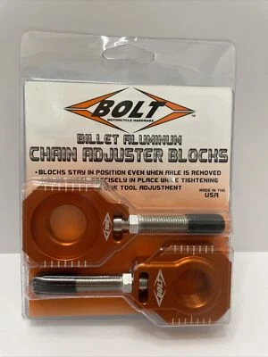 Bolt Chain Adjuster Axle Blocks KTM Orange 125-640cc Full Size Models - NEW - Image 1 of 4