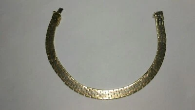 Solid 14k gold Italian 6.5mm tri-tone bracelet 13.74 grams - 7.5" long - Image 1 of 4