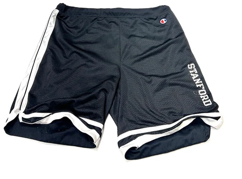 Vintage Champion Stanford University Basketball Shorts Black Men's XL Cover