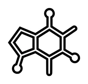 Caffeine Molecule Decal #1 4.25"x4.5" Choose Color - Picture 1 of 2