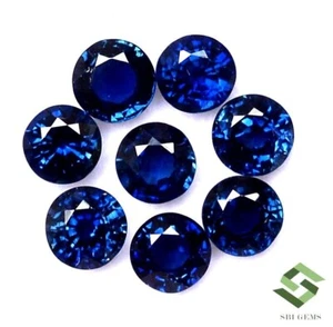 5 mm Natürlicher Blauer Saphir Rundschliff Posten 08 Stck. 5,17 cts Kalibriert Lose Edelsteine - Bild 1 von 6
