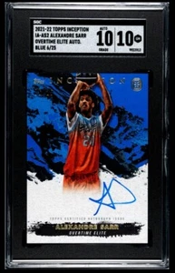 2021-22 Topps Chrome Inception Overtime Elite Auto Blue 06/25 - Alexandre Sarr - Picture 1 of 2