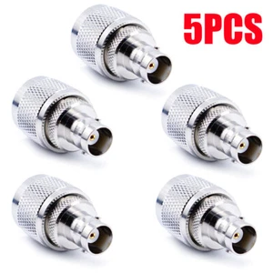 5Pcs BNC Female to UHF Male PL-259 Coax Cable RF Adapter Connector USAA+ - Picture 1 of 7
