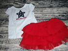 Gymboree Girls 2T Flag Girl Shirt Cozy Cutie Red Ruffled Skirt Outfit Set NWT