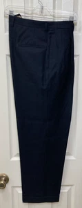 Vintage 40s/50s Drop Loop High Rise Pinstripe Black Wool Trousers, Sz 36x30 - Picture 1 of 13
