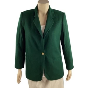 Giacca blazer Sag Harbor vintage 100% lana verde bosco taglia 12 - Foto 1 di 7