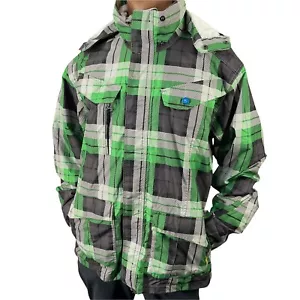 Special Blend Coat Mens Sz M Snowboard Ski 10K Cirrus Green Plaid Functional - Picture 1 of 10