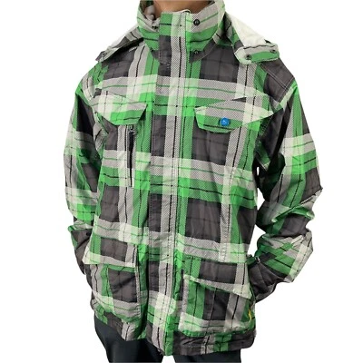 Special Blend Coat Mens Sz M Snowboard Ski 10K Cirrus Green Plaid Functional - Image 1 of 4