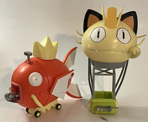 2007 Jakks Pokemon Team Rocket Vehicle Lot, Magikarp Submarine & Meowth Balloon Cover