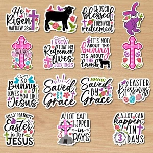 15-Pack Religious Easter Sticker Bundle – 3” Vinyl Decals for Journals, Bibles - Picture 1 of 4