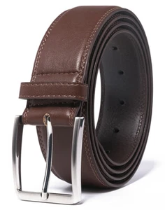 Men's Leather Dress Belt with Single Prong Buckle Belts for Men,1.5 inch Wide - Picture 1 of 10
